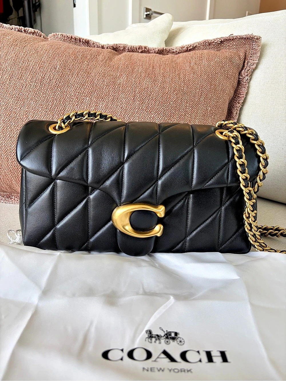 Coach Quilted Tabby Shoulder Bag 26 Black